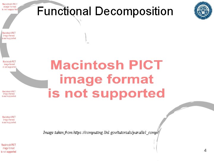 Functional Decomposition Image taken from https: //computing. llnl. gov/tutorials/parallel_comp/ 4 