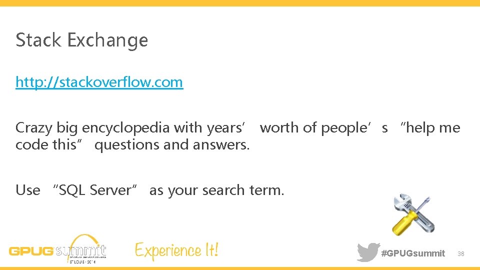 Stack Exchange http: //stackoverflow. com Crazy big encyclopedia with years’ worth of people’s “help