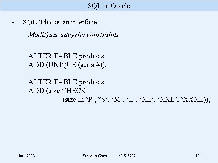 Sql In Oracle Outline Sql In Oracle Oracle