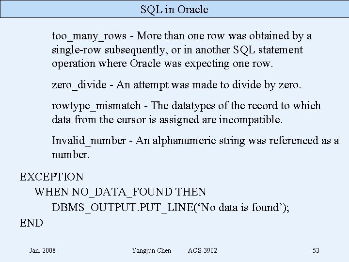 SQL in Oracle too_many_rows - More than one row was obtained by a single-row