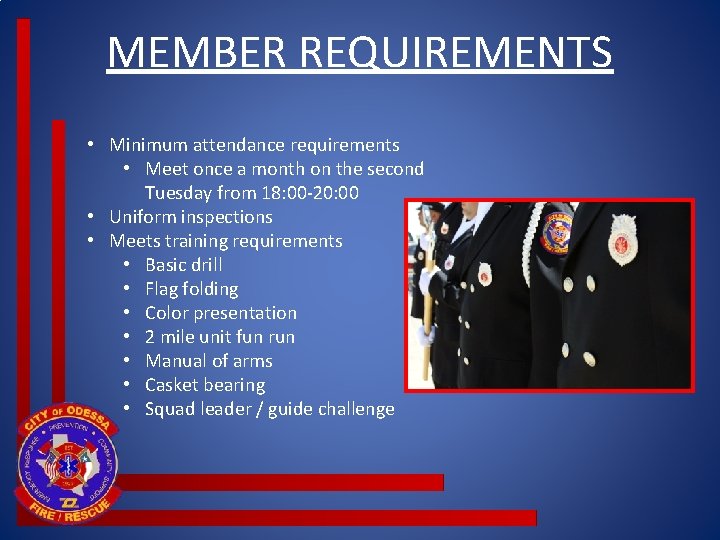 MEMBER REQUIREMENTS • Minimum attendance requirements • Meet once a month on the second MEMBER REQUIREMENTS • Minimum attendance requirements • Meet once a month on the second