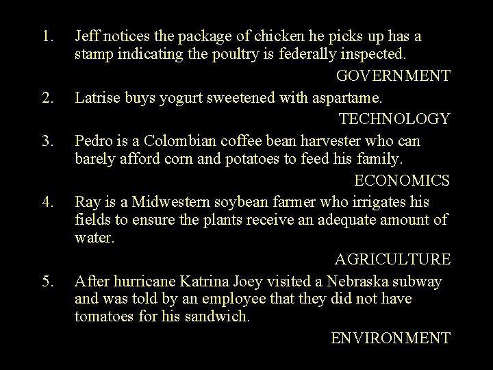 1. 2. 3. 4. 5. Jeff notices the package of chicken he picks up 1. 2. 3. 4. 5. Jeff notices the package of chicken he picks up