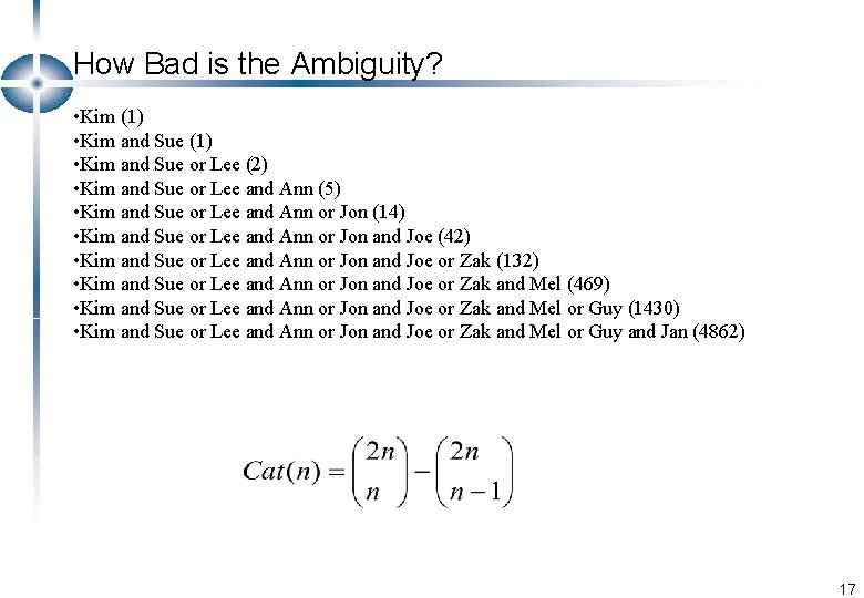 How Bad is the Ambiguity? • Kim (1) • Kim and Sue or Lee