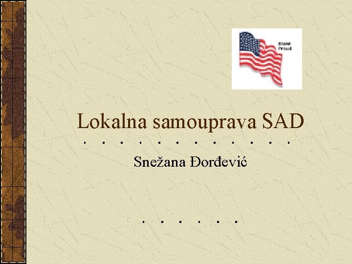 Lokalna samouprava SAD Snežana Đorđević 