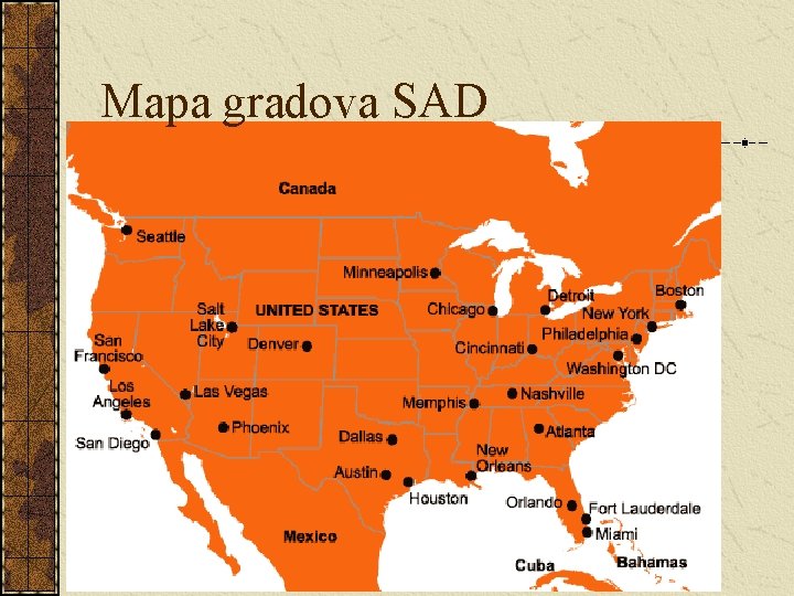 Mapa gradova SAD 