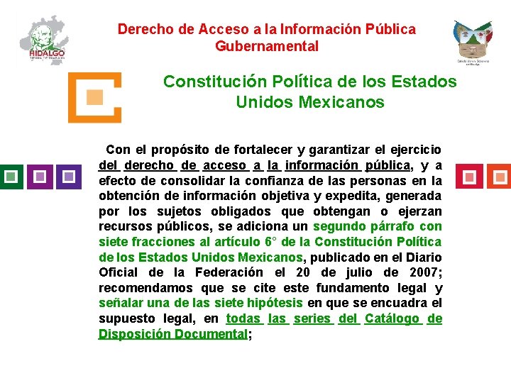 Derecho de Acceso a la Información Pública Gubernamental Constitución Política de los Estados Unidos