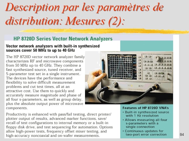 Description par les paramètres de distribution: Mesures (2): 84 