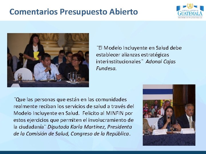 Comentarios Presupuesto Abierto ¨El Modelo Incluyente en Salud debe establecer alianzas estratégicas interinstitucionales¨ Adonai