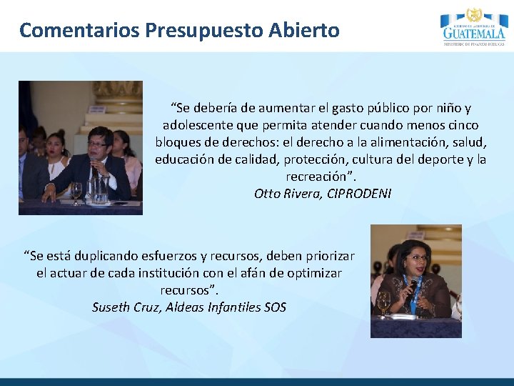 Comentarios Presupuesto Abierto “Se debería de aumentar el gasto público por niño y adolescente