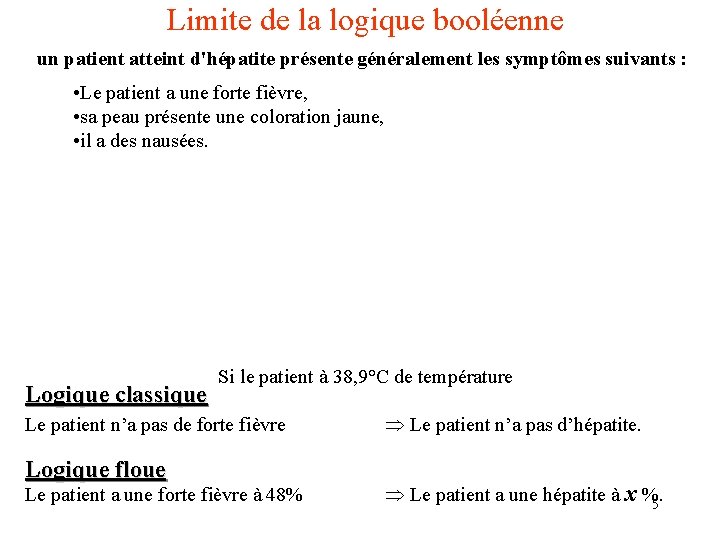 Limite de la logique booléenne un patient atteint d'hépatite présente généralement les symptômes suivants