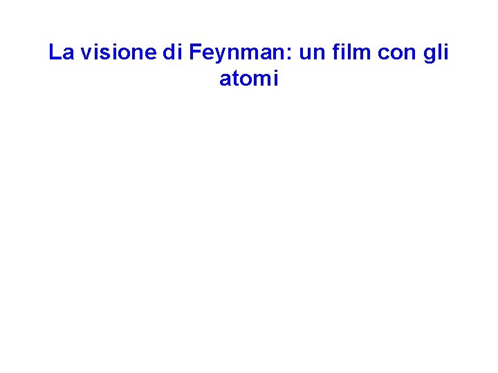 La visione di Feynman: un film con gli atomi 