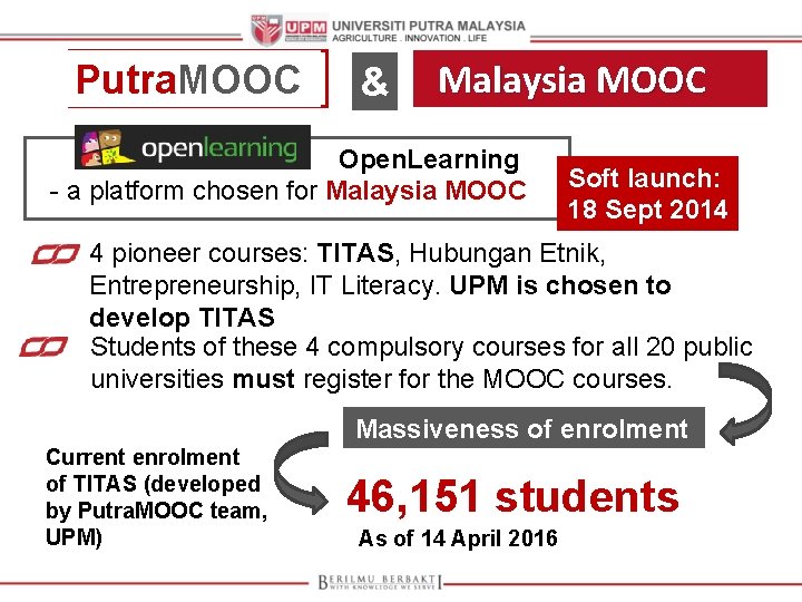 Putra. MOOC & Malaysia MOOC Open. Learning - a platform chosen for Malaysia MOOC