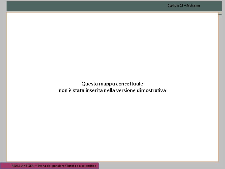 Capitolo 13 – Stoicismo Questa mappa concettuale non è stata inserita nella versione dimostrativa