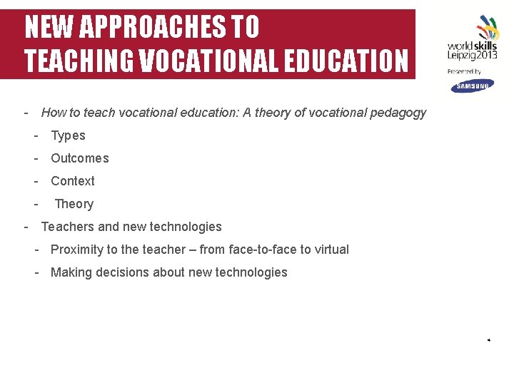 NEW APPROACHES TO TEACHING VOCATIONAL EDUCATION - How to teach vocational education: A theory