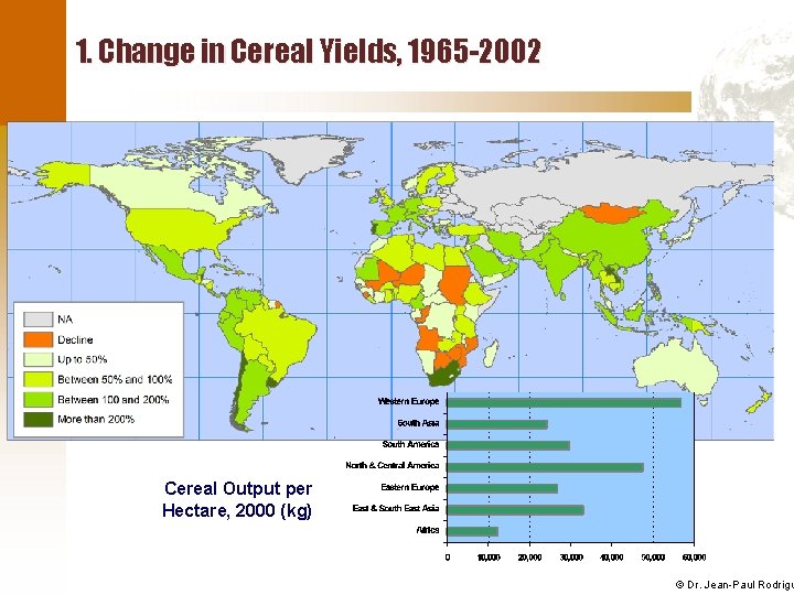 1. Change in Cereal Yields, 1965 -2002 Cereal Output per Hectare, 2000 (kg) ©
