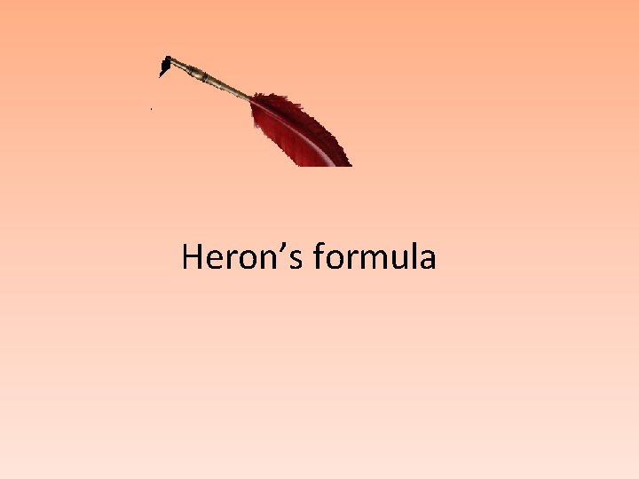 Heron’s formula 