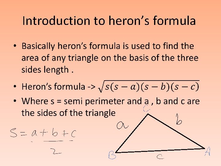 Introduction to heron’s formula • 