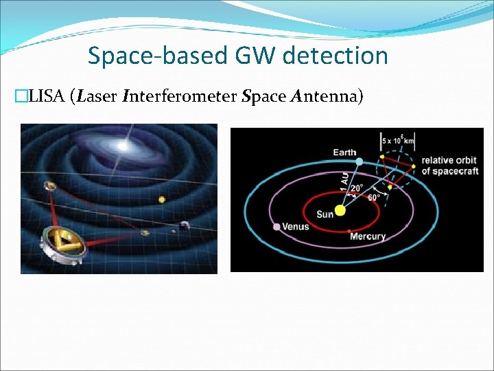 Space-based GW detection �LISA (Laser Interferometer Space Antenna) 