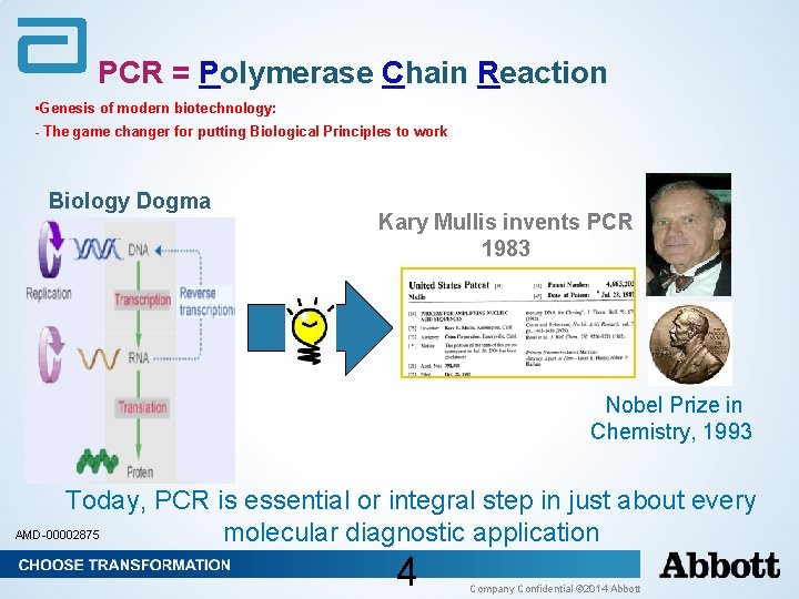 PCR = Polymerase Chain Reaction • Genesis of modern biotechnology: - The game changer PCR = Polymerase Chain Reaction • Genesis of modern biotechnology: - The game changer