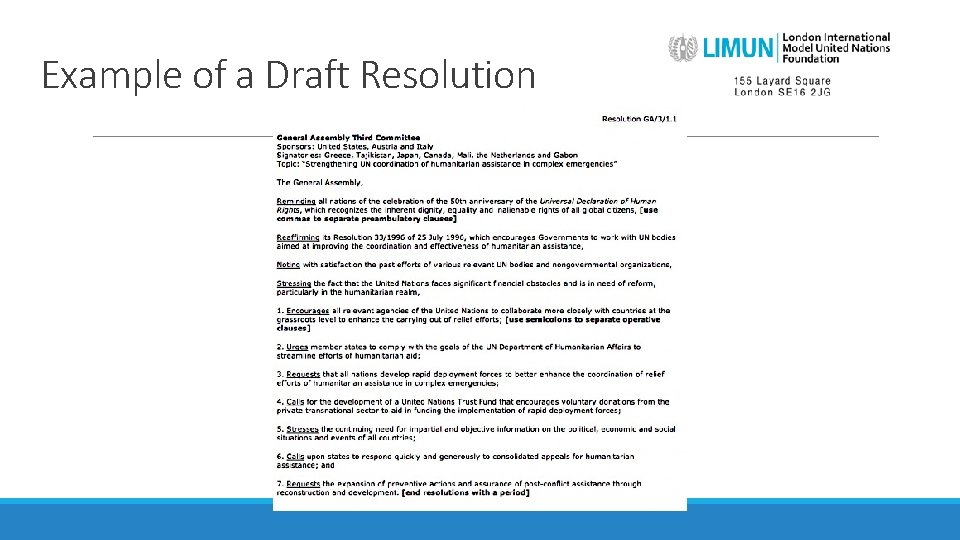 Example of a Draft Resolution 