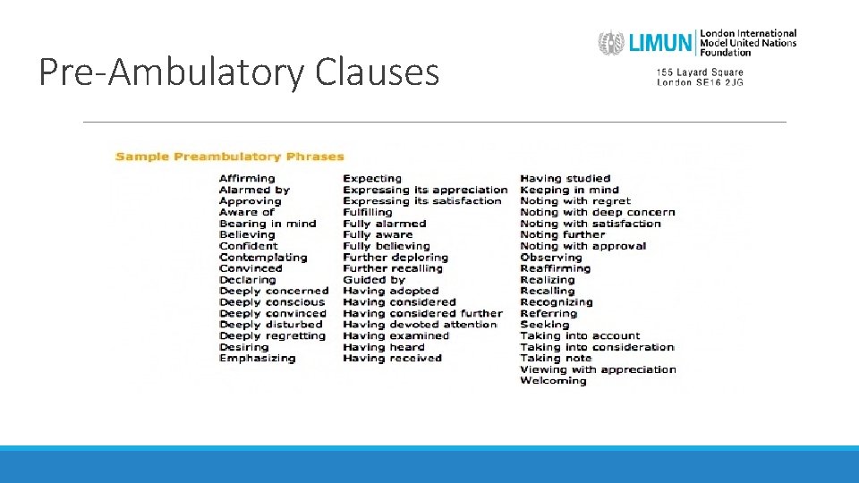 Pre-Ambulatory Clauses 