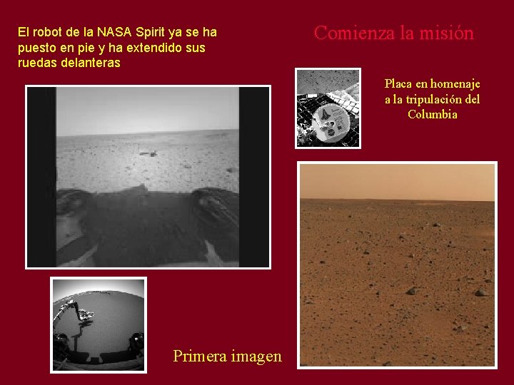 El robot de la NASA Spirit ya se ha puesto en pie y ha