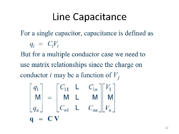 Line Capacitance 12 