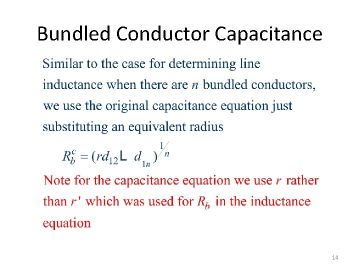 Bundled Conductor Capacitance 14 