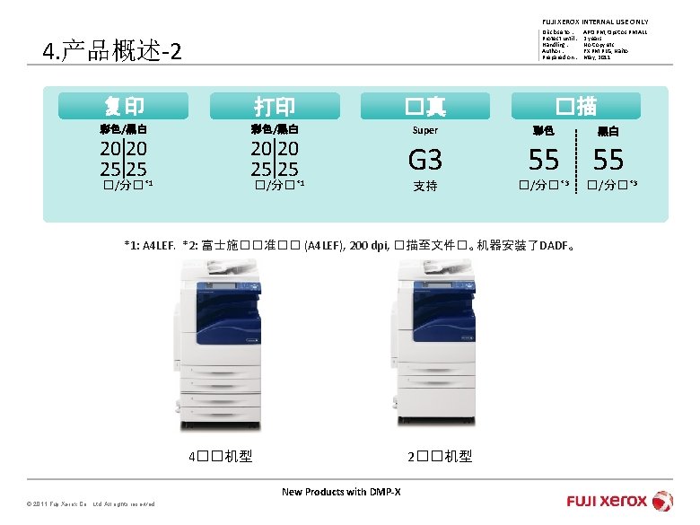 FUJI XEROX INTERNAL USE ONLY Disclose to : Protect until : Handling : Author