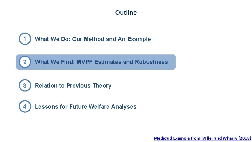 Outline 1 What We Do: Our Method and An Example 2 What We Find: Outline 1 What We Do: Our Method and An Example 2 What We Find: