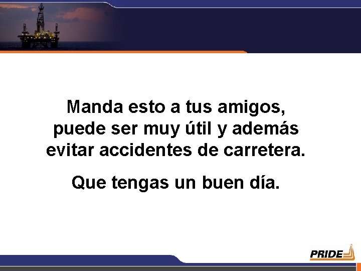 Manda esto a tus amigos, puede ser muy útil y además evitar accidentes de