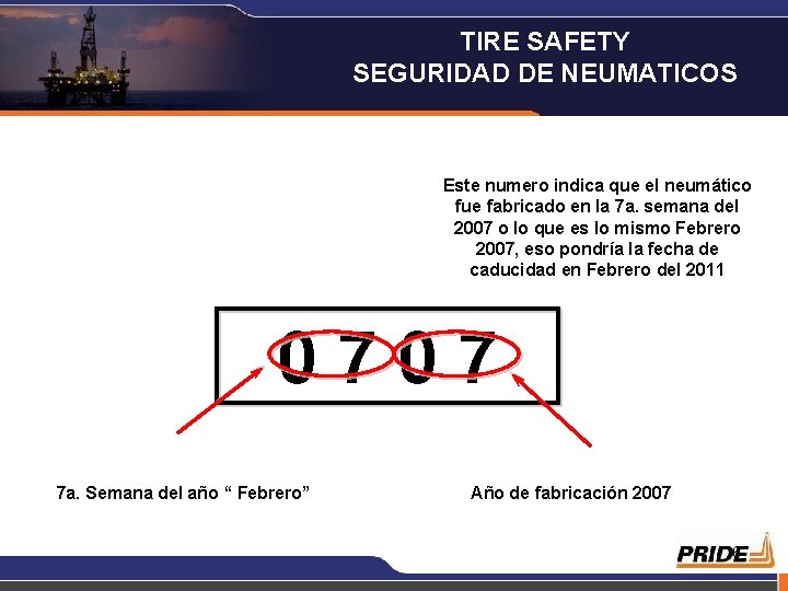 TIRE SAFETY SEGURIDAD DE NEUMATICOS Este numero indica que el neumático fue fabricado en