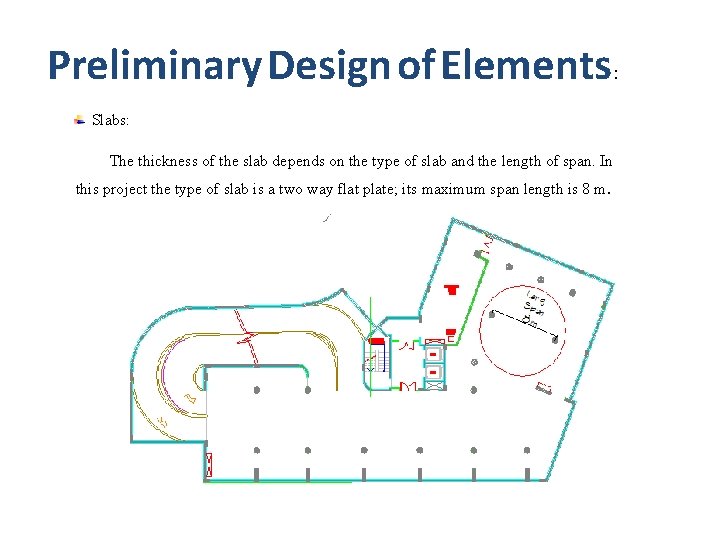 Preliminary Design of Elements : Slabs: The thickness of the slab depends on the