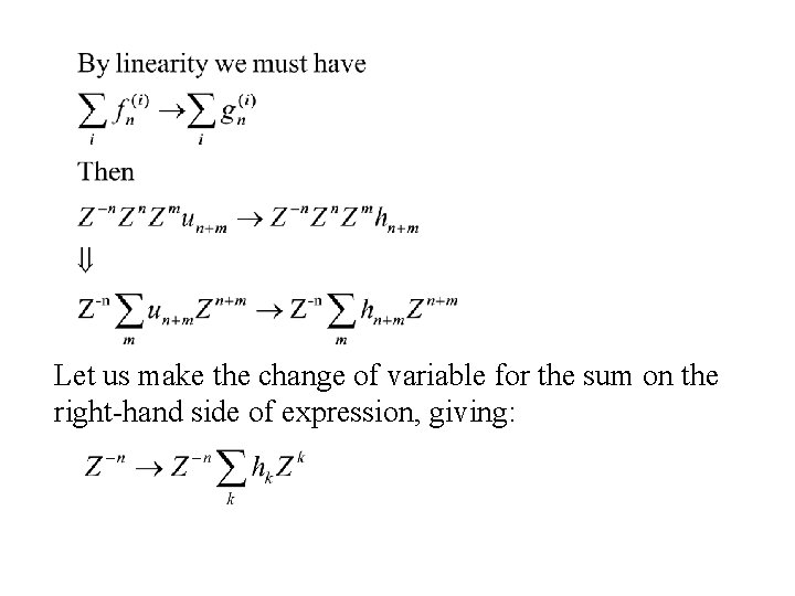 Let us make the change of variable for the sum on the right-hand side