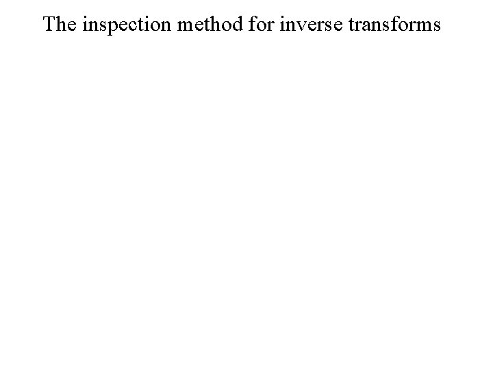 The inspection method for inverse transforms 