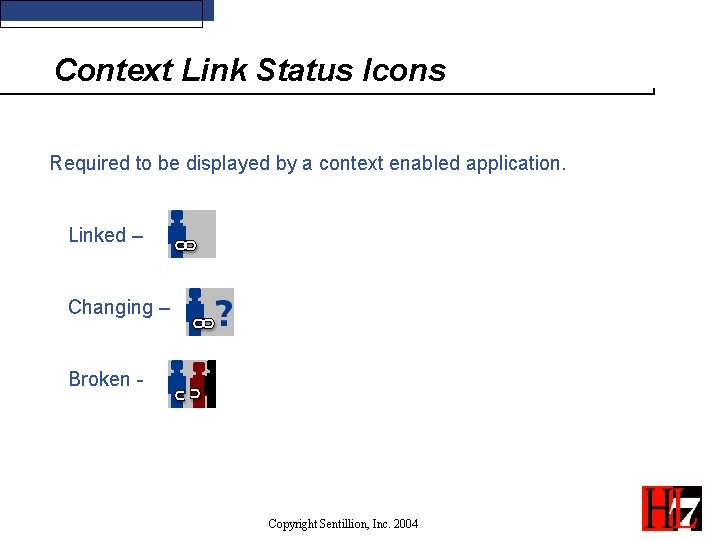 Context Link Status Icons Required to be displayed by a context enabled application. Linked