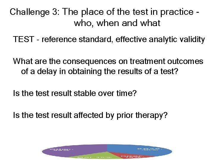 Challenge 3: The place of the test in practice - who, when and what