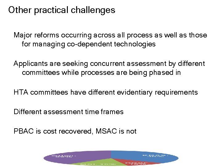 Other practical challenges Major reforms occurring across all process as well as those for