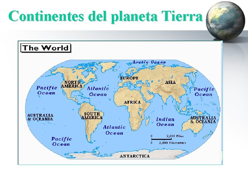 Continentes del planeta Tierra 