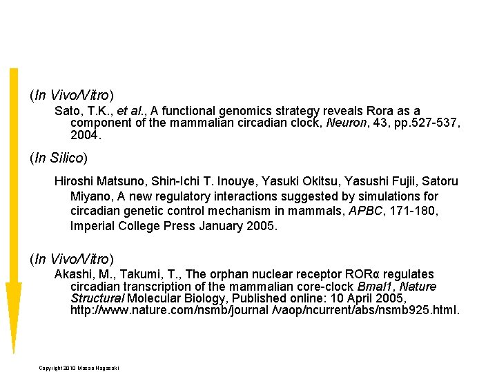 (In Vivo/Vitro) Sato, T. K. , et al. , A functional genomics strategy reveals
