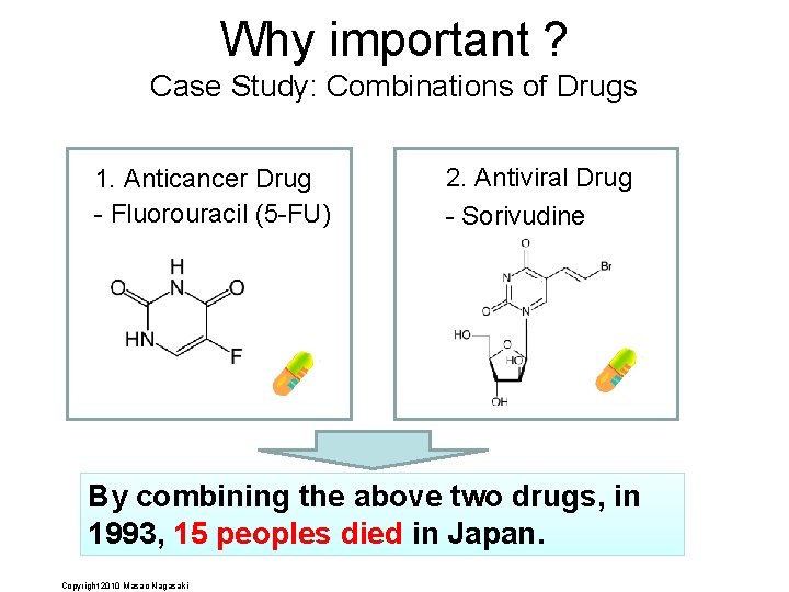 Why important ? Case Study: Combinations of Drugs 1. Anticancer Drug - Fluorouracil (5
