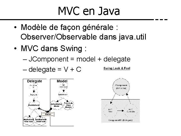 MVC en Java • Modèle de façon générale : Observer/Observable dans java. util •