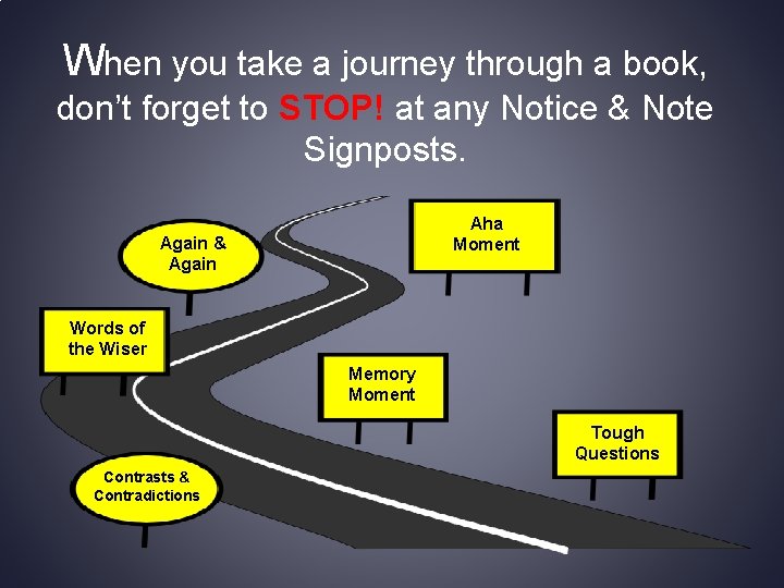 When you take a journey through a book, don’t forget to STOP! at any