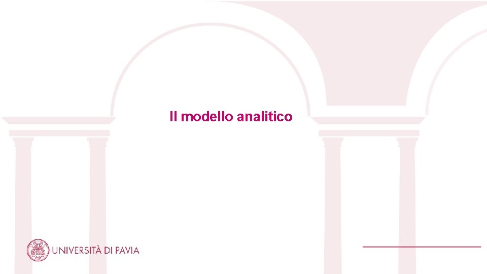 Il modello analitico 