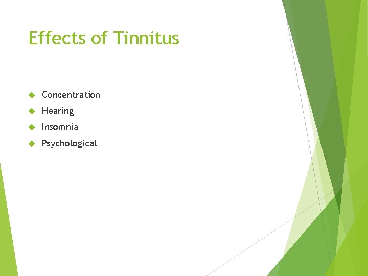 Effects of Tinnitus Concentration Hearing Insomnia Psychological 