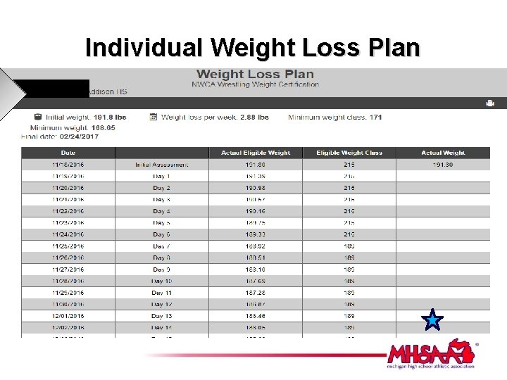 Individual Weight Loss Plan 