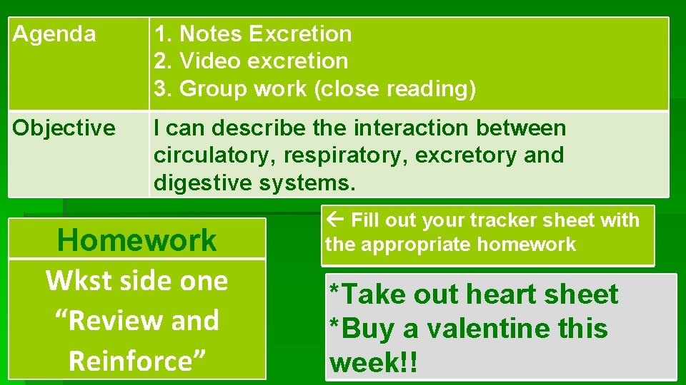 Agenda 1. Notes Excretion 2. Video excretion 3. Group work (close reading) Do Now: