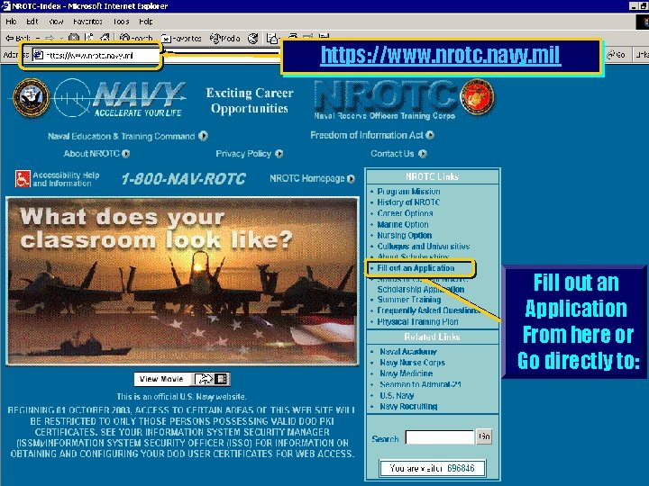 NAVAL RESERVE OFFICER TRAINING CORPS https: //www. nrotc. navy. mil Fill out an Application