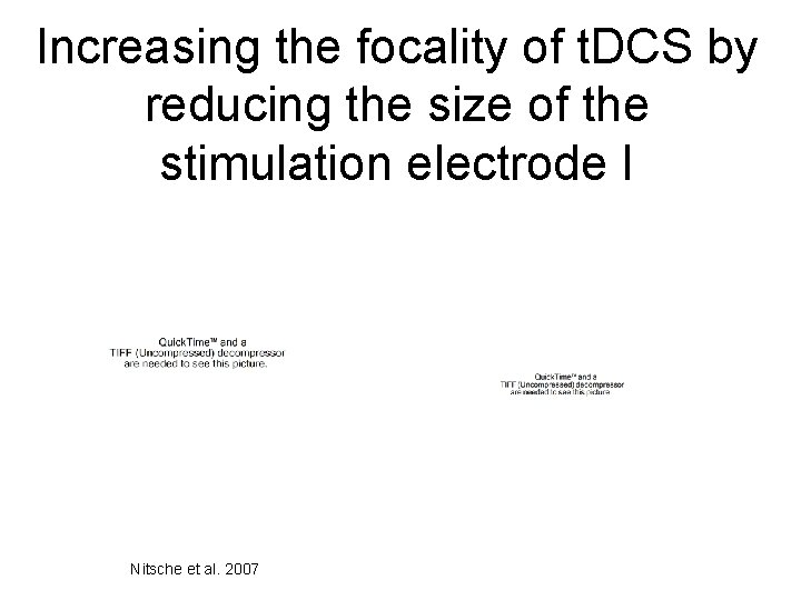 Increasing the focality of t. DCS by reducing the size of the stimulation electrode