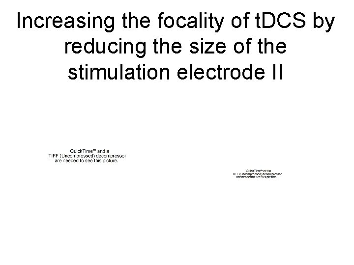 Increasing the focality of t. DCS by reducing the size of the stimulation electrode